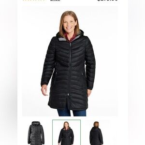 LL Bean Women's Ultralight 850 Down Hooded Coat, L Black
